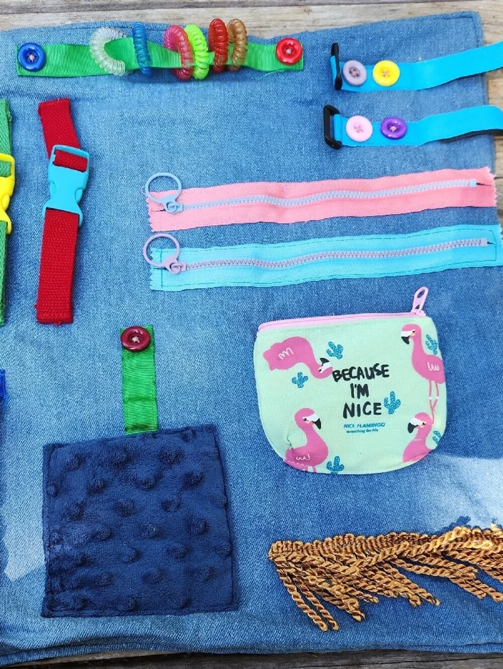 Kids Sensory Activity Mat - Pink, Blue & Multicolor